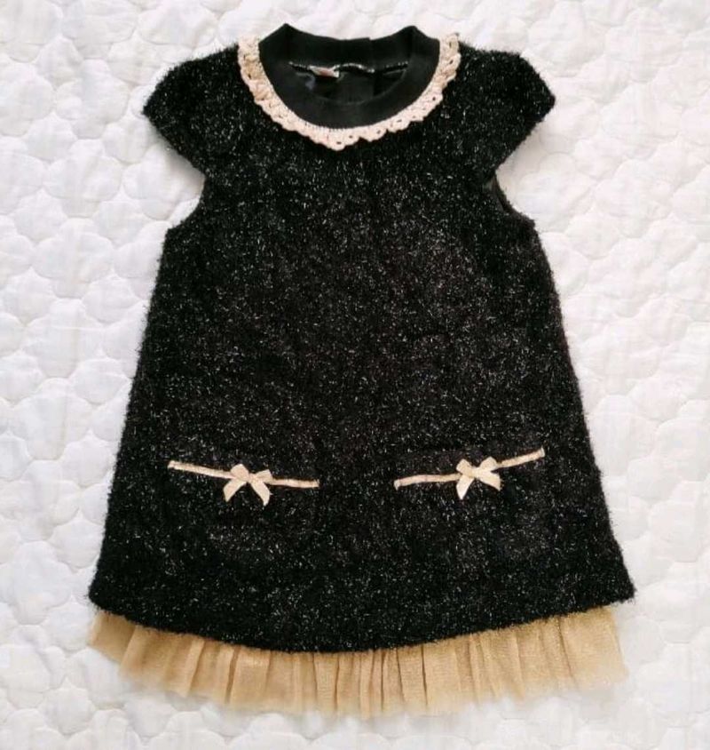 Shiny Partywear Black Dress