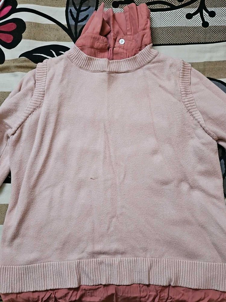 Cute Pink Layered Sweater