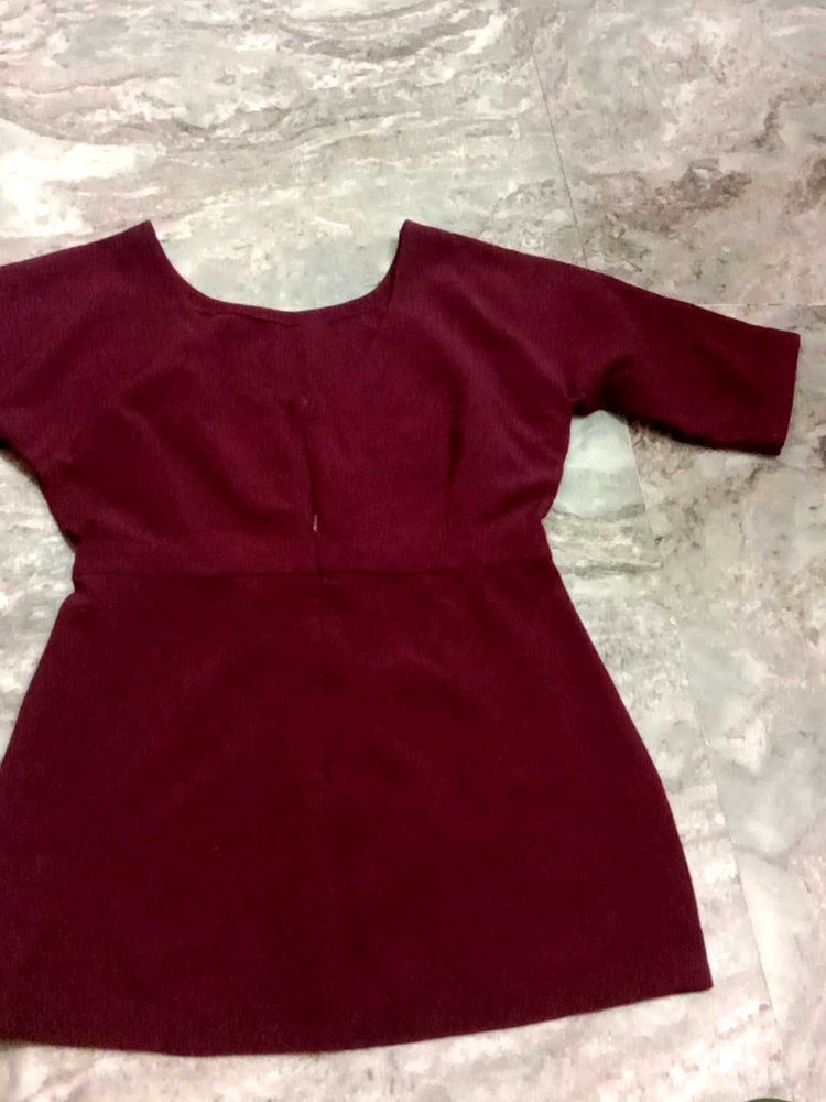 Burgundy Mini Dress