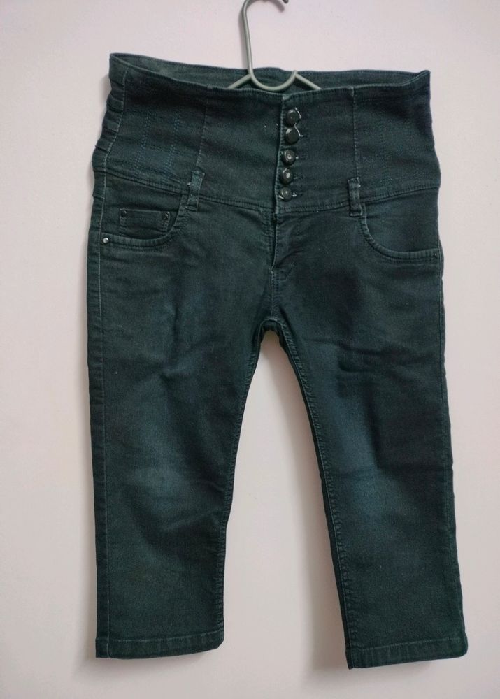 High Waist Cropped Jeans