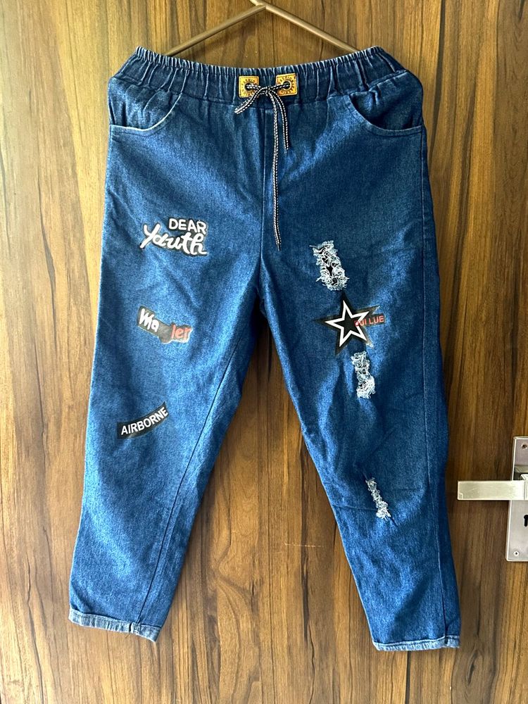 Cute Patch Denim Jeans