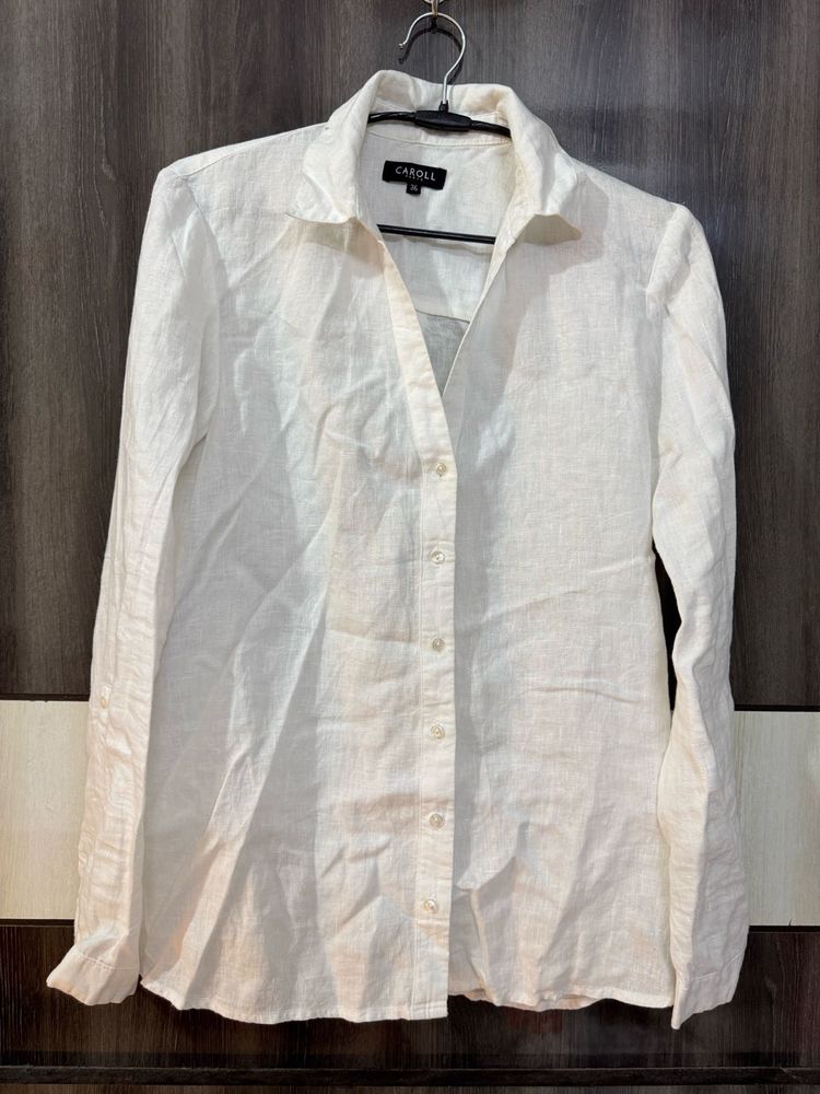 white slim shirt