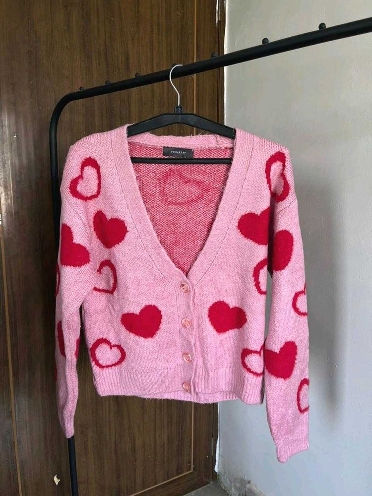 Heart Print Cardigan