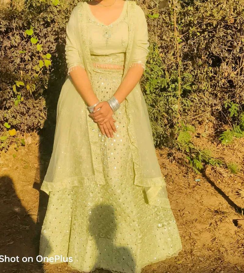 Pista Colored Lehnga Set.