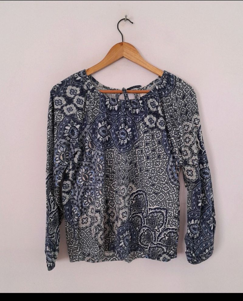 Boho Print Long Sleeve Top