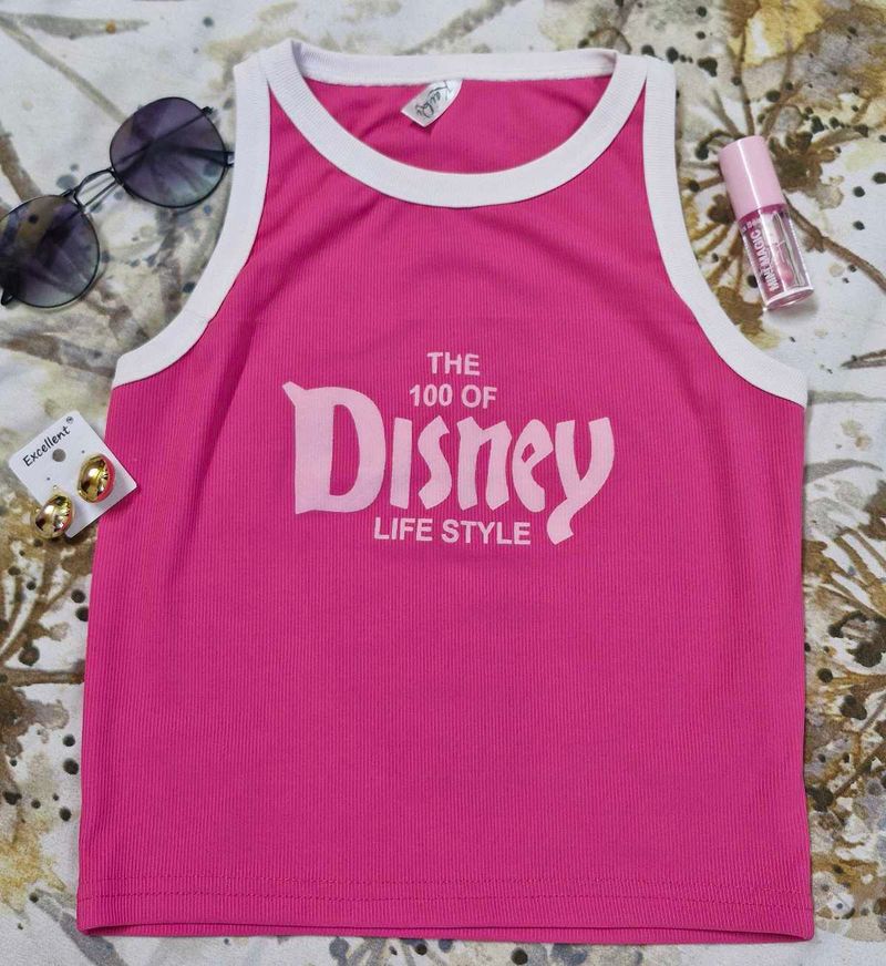 DISNEY PINK CROP TANK TOP