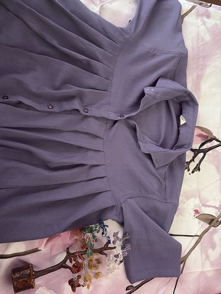 Elegant Purple Shirt Dress