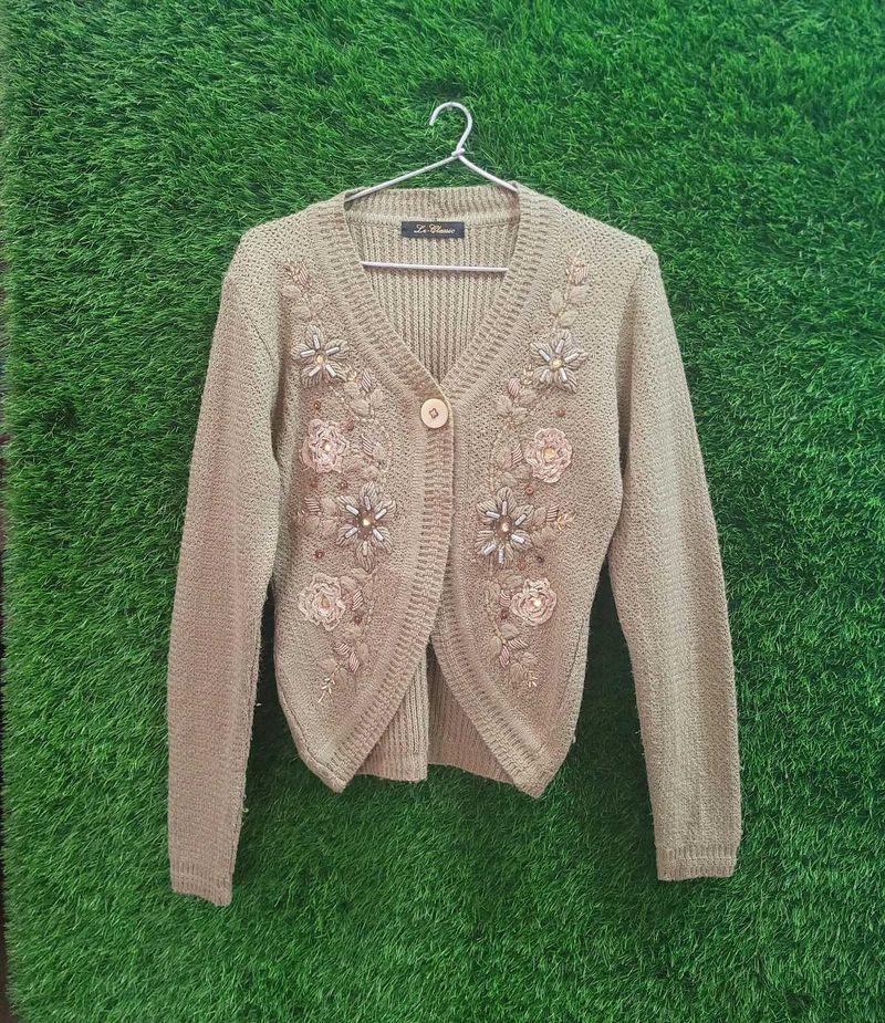 Floral Embroidered Cardigan