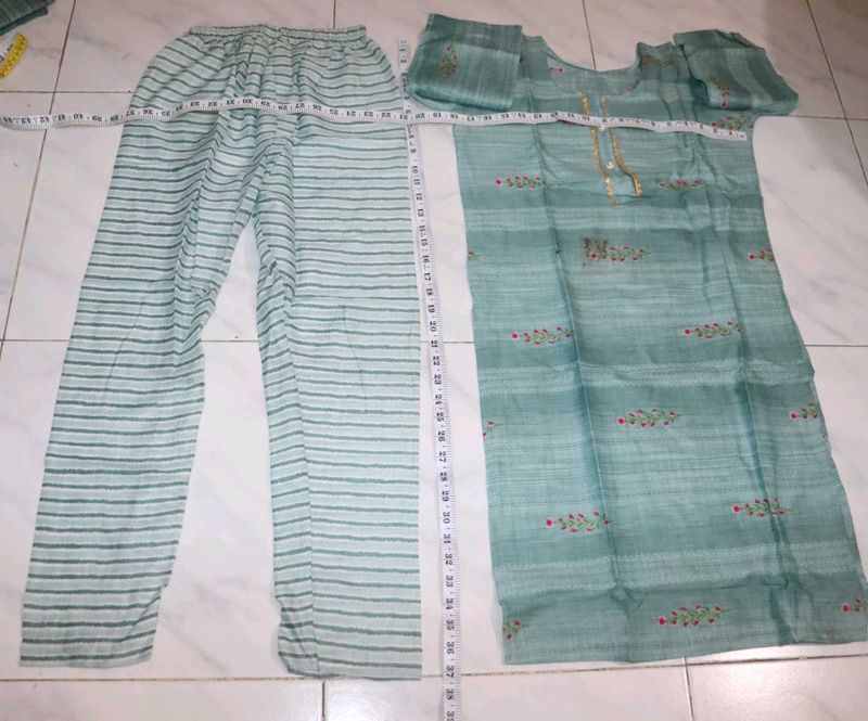 Green Kurta Set Never Used Totally New
