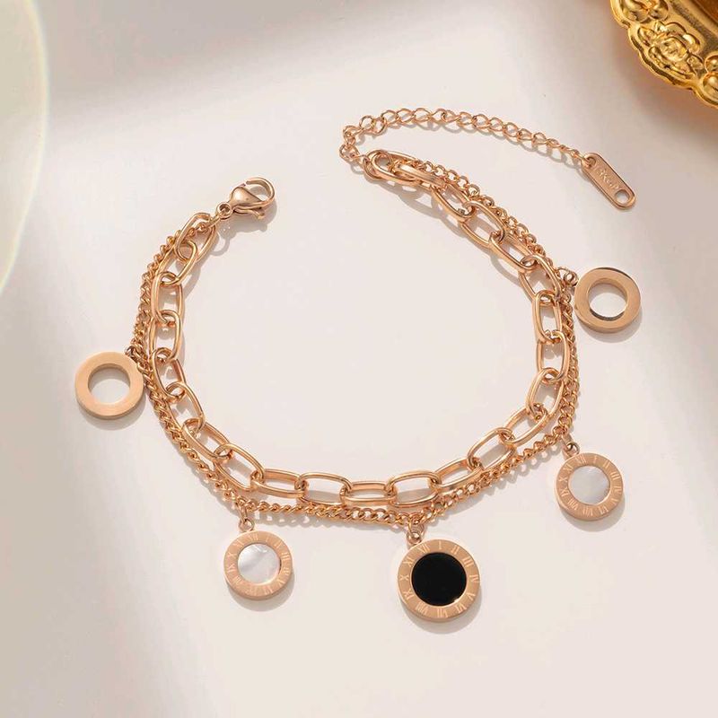 Roman Anti-tarnish rose gold charm bracelet