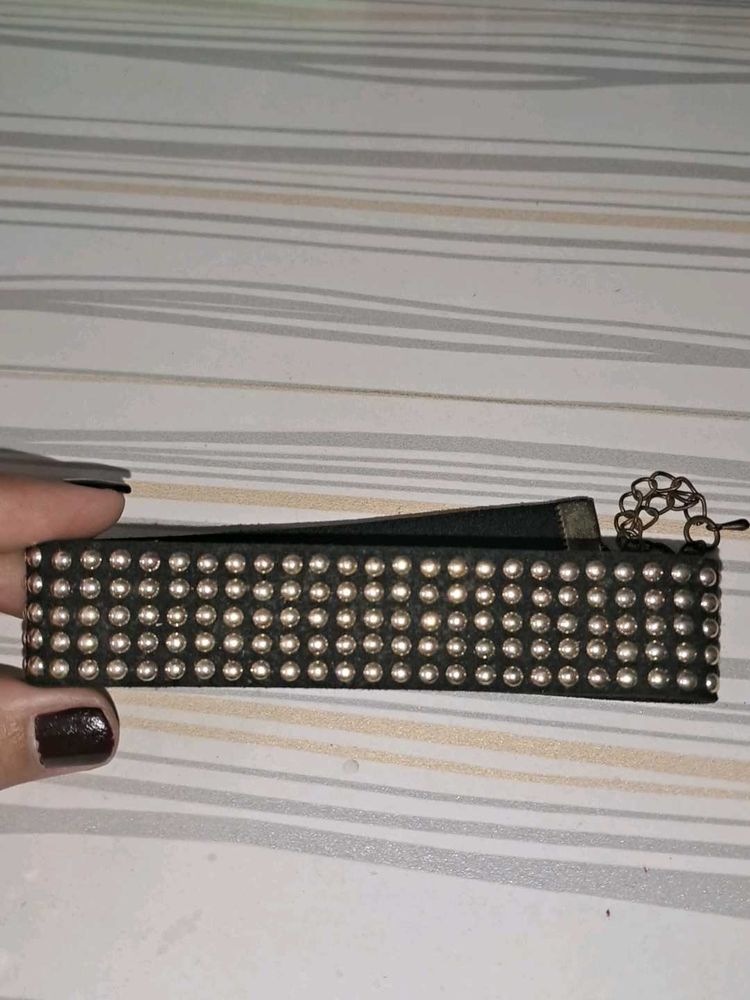 Studded Black Gothic Choker Necklace