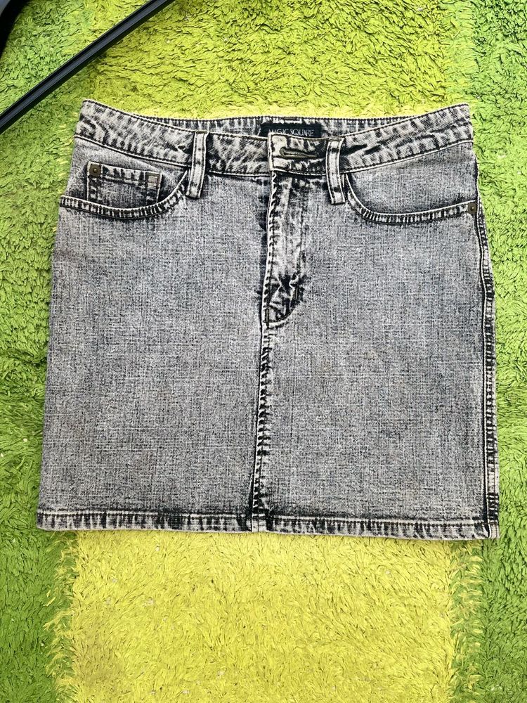 Gray Denim Mini Skirt
