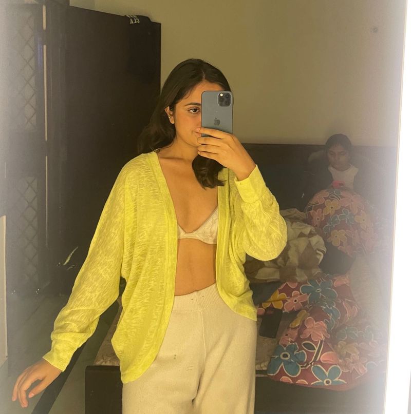 Lime Green Knit Cardigan