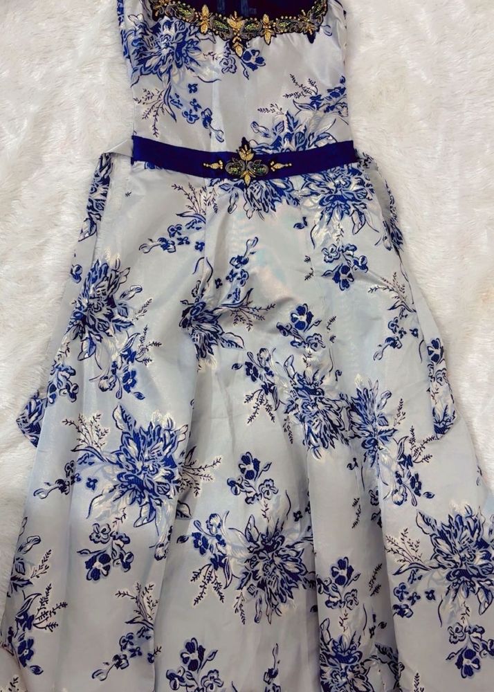 Floral Print Ethnic Gown