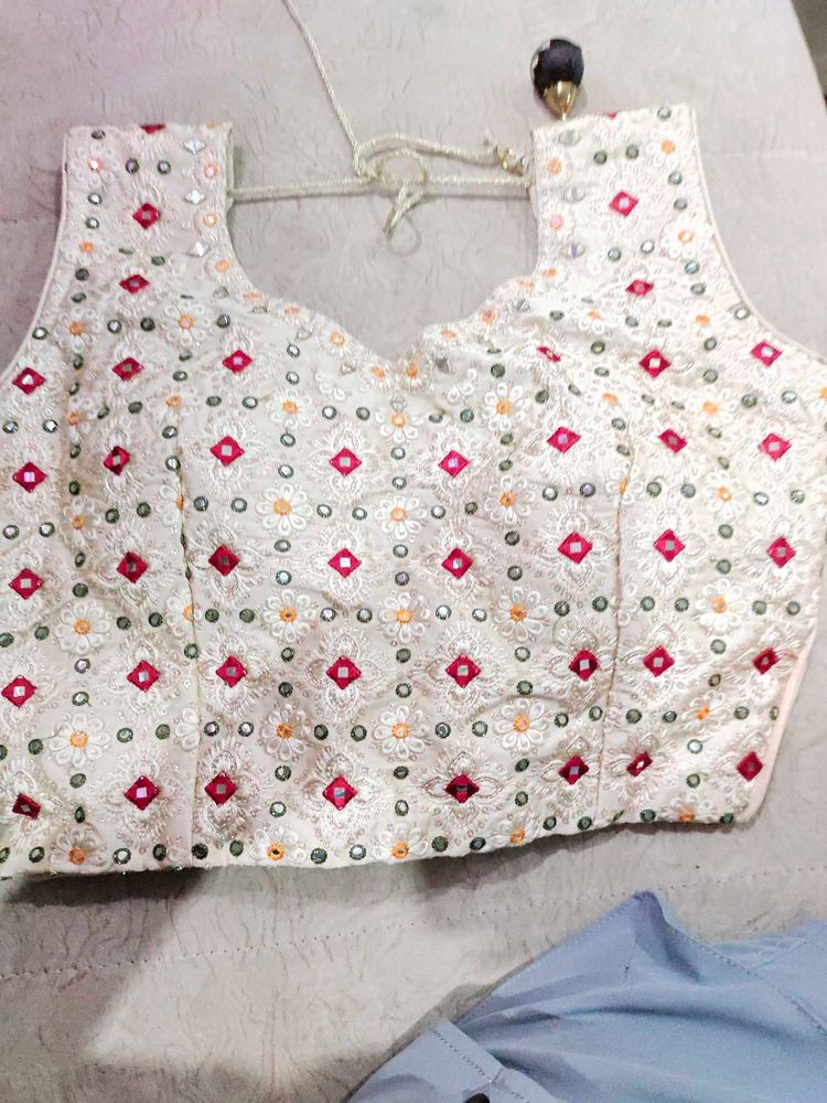 Elegant Mirror Work Blouse