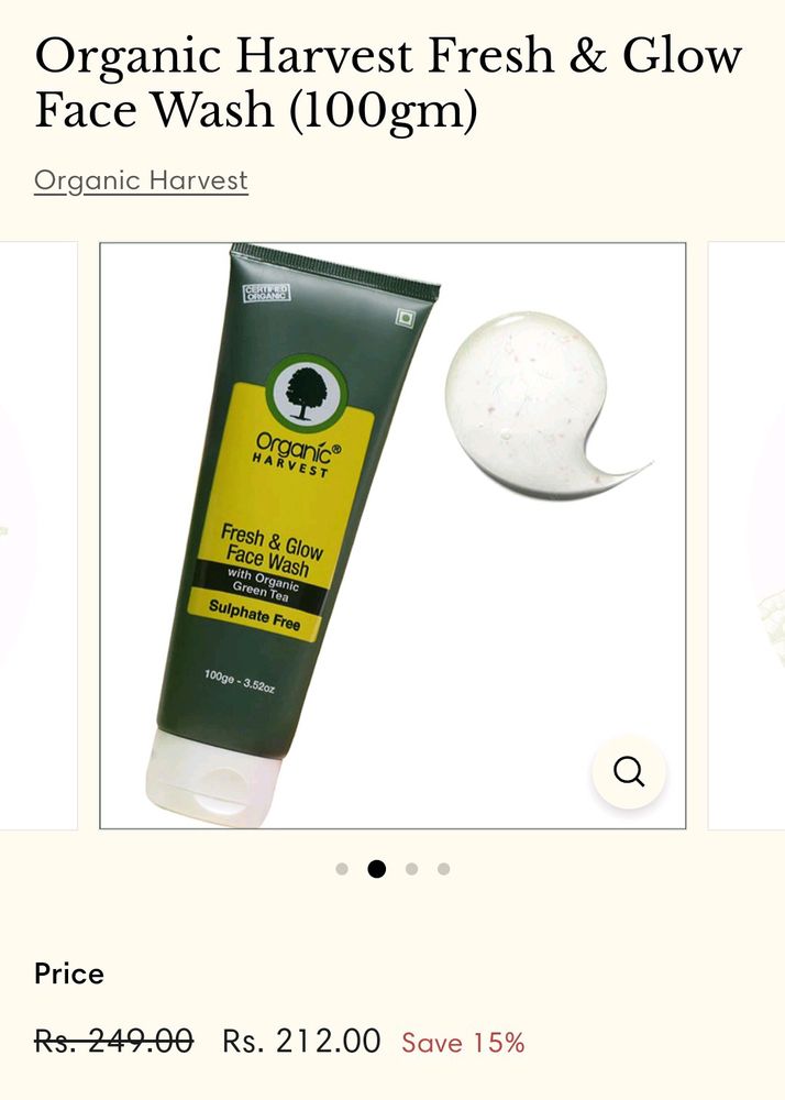 ORGANIC FRESH &amp; GLOW FACE WASH
