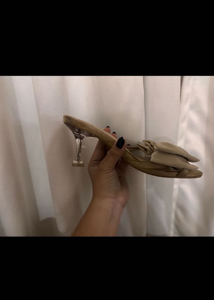 satin Bow Heels