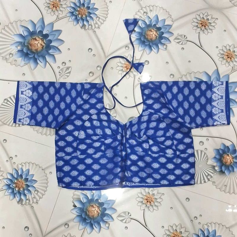 Blue Patterned Blouse