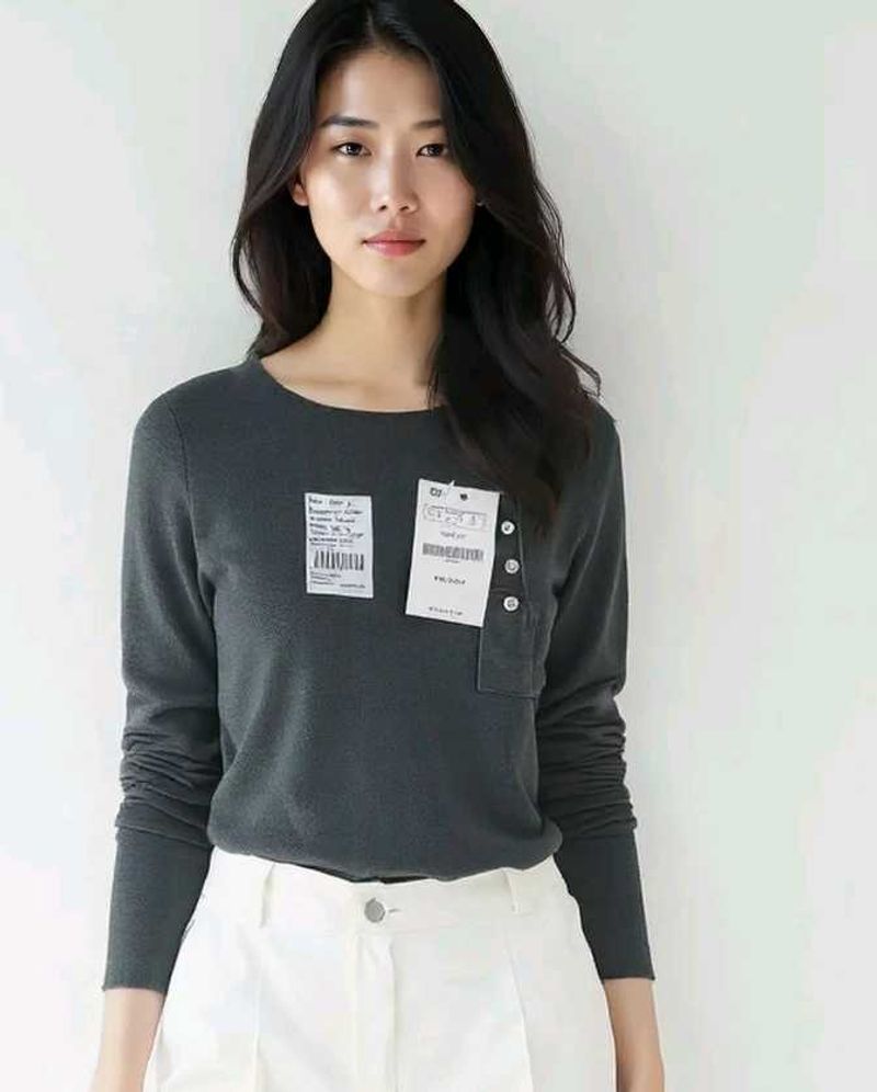 Gray Button-Detail Sweater