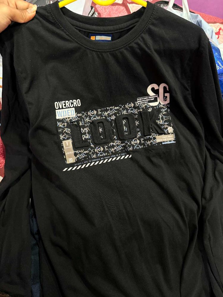 Black Graphic Print Long Sleeve