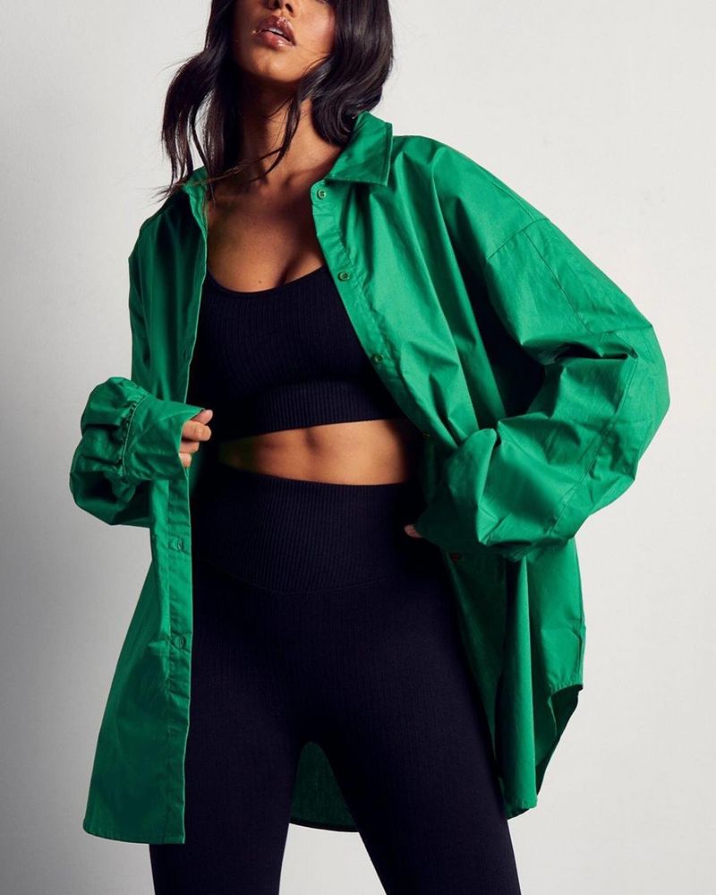 Zara Green Oversized Shirt