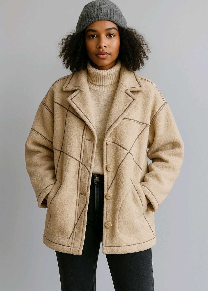 Baggy Beige&amp; Brown Coat