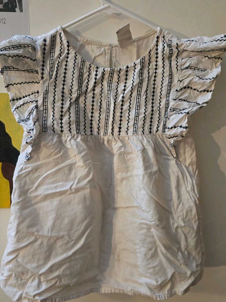 White Embroidered Top