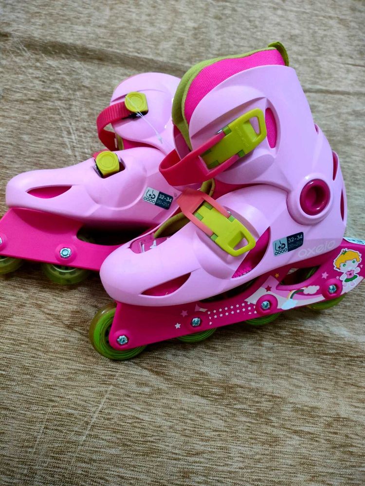 Pink Adjustable Roller Skates