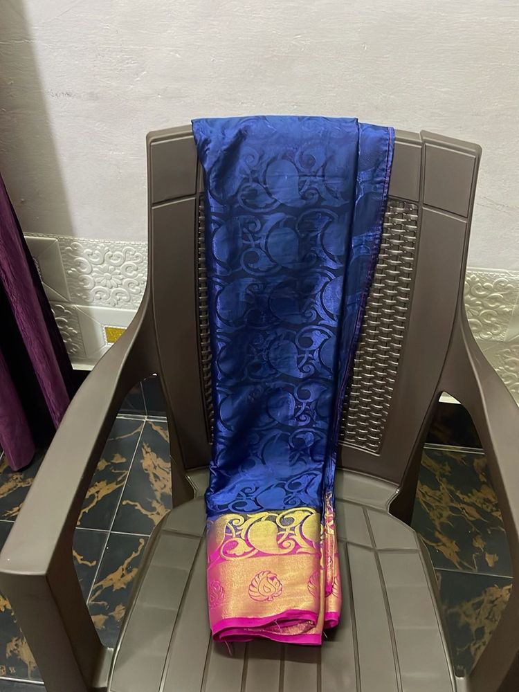 Elegant Blue &amp; Pink Saree