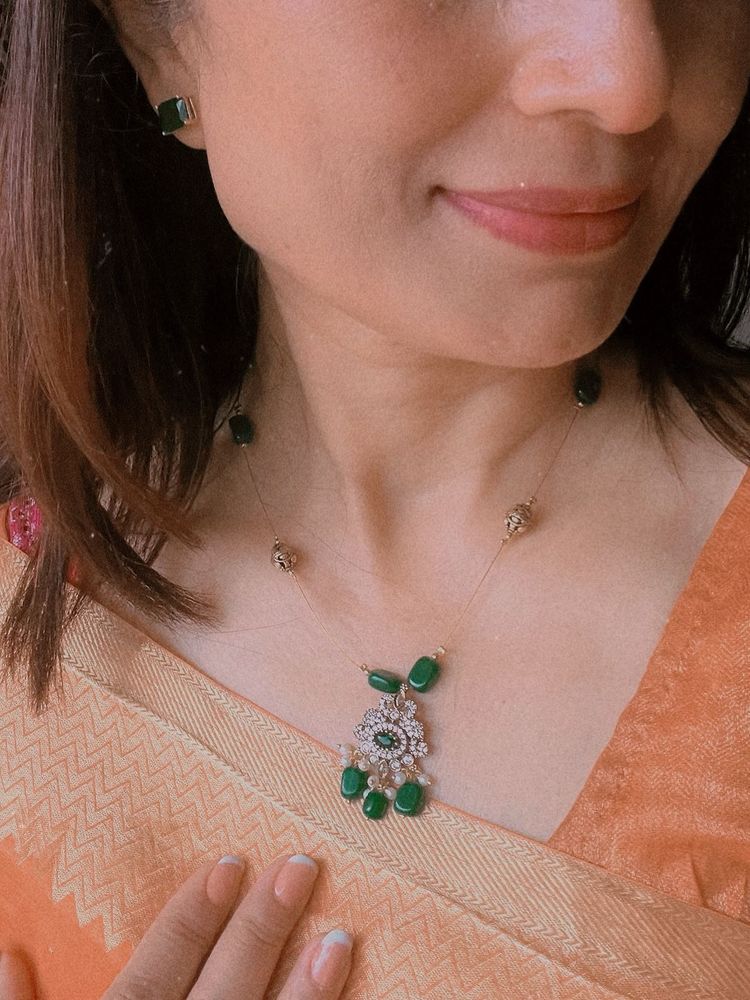 Emerald Green &amp; Light Pink Jewelry Set