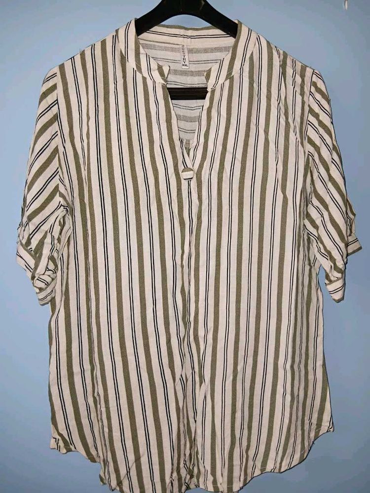 Striped Button-Up Top