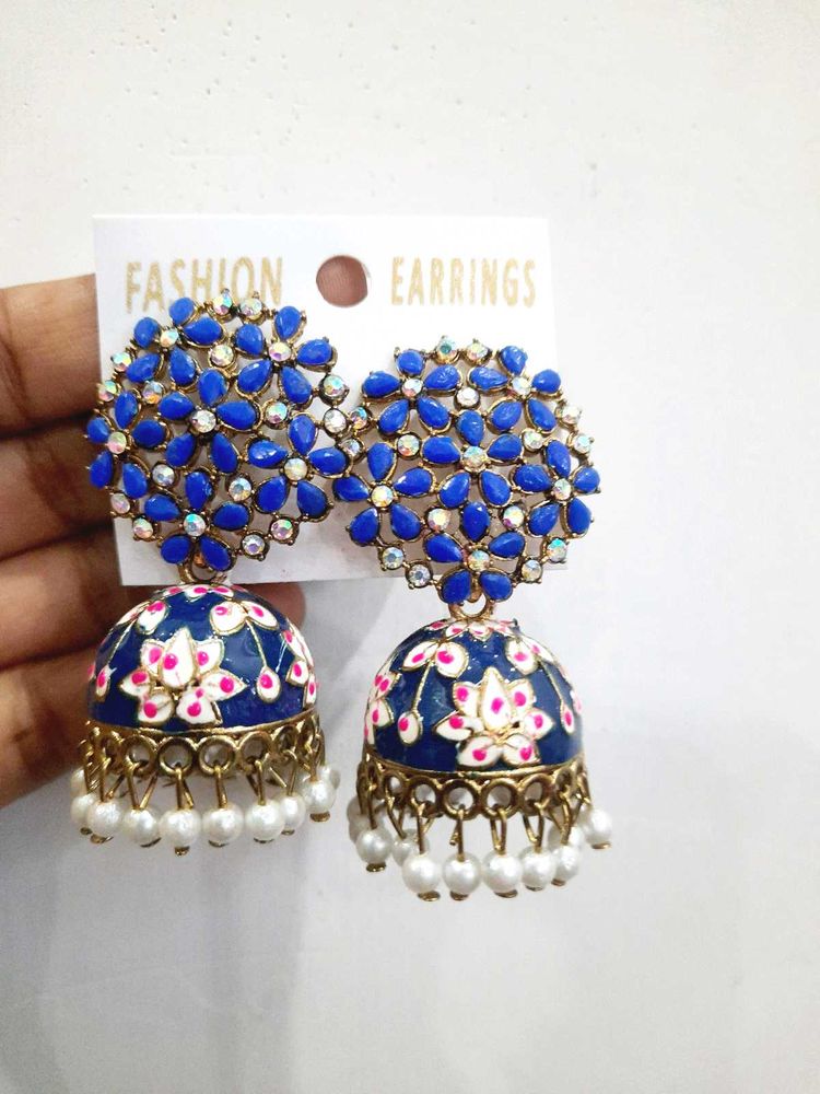 Blue n Pink Jhumka