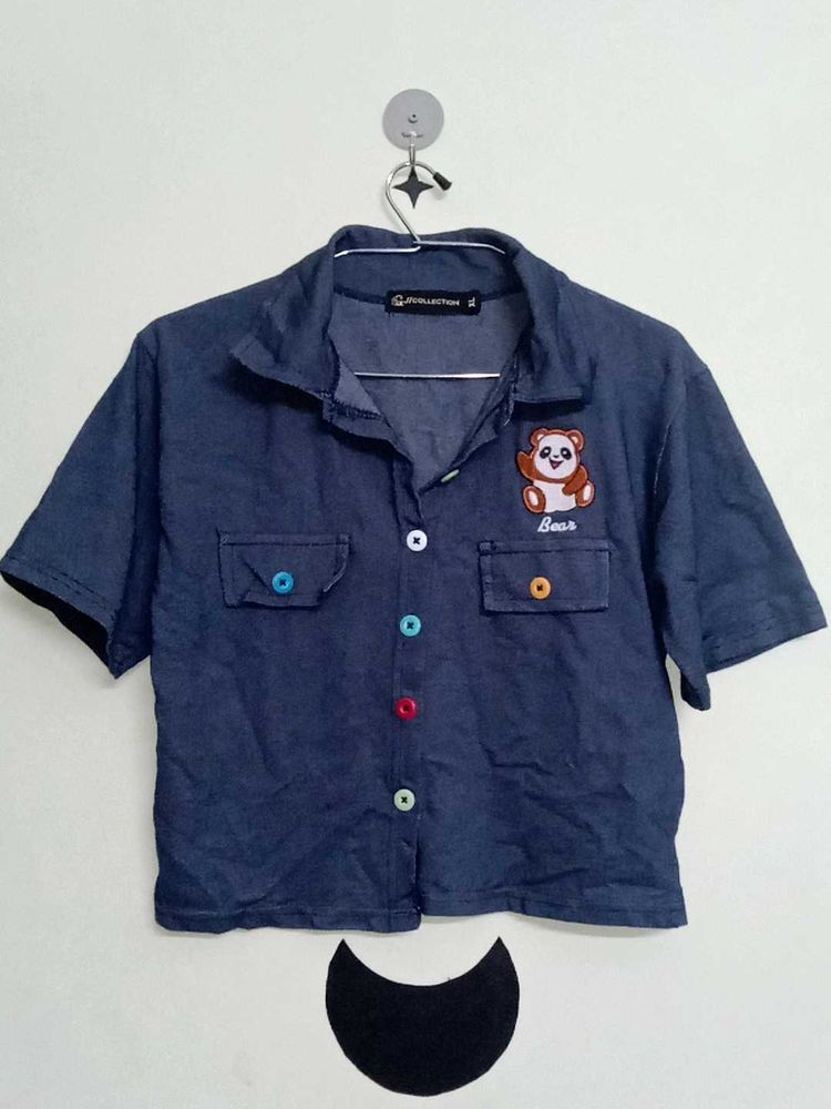 Blue Crop Tshirt
