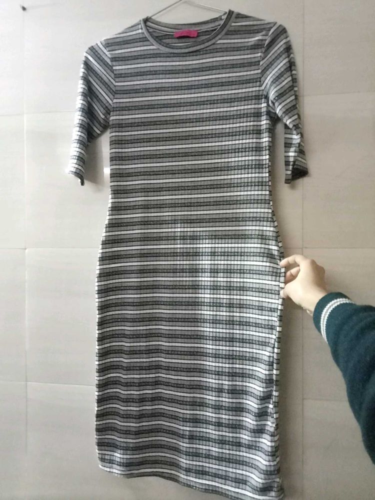 Grey Shimmer Bodycon Dress
