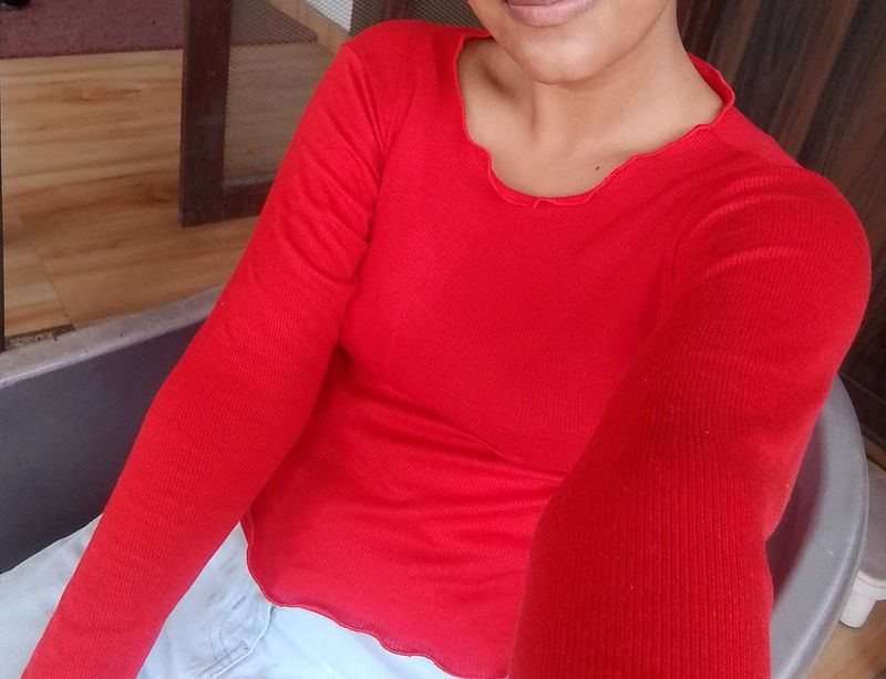 Red Long Sleeve Top