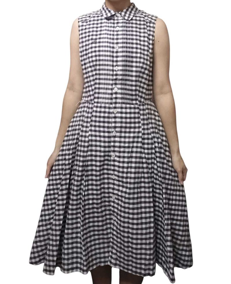 Gingham Button Uo Dress