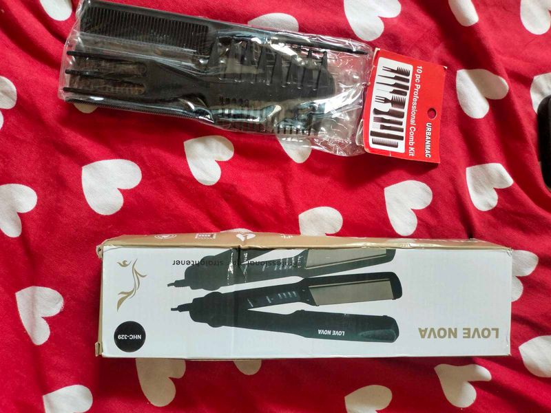 Nova Hair Straightener&amp;Professional Comb Kit