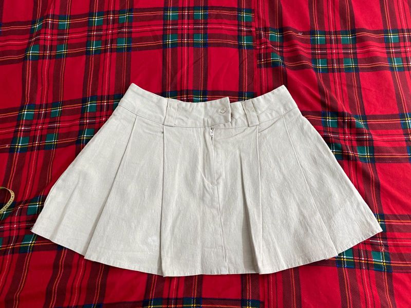 stretchy Pleated Mini Skort waist 28