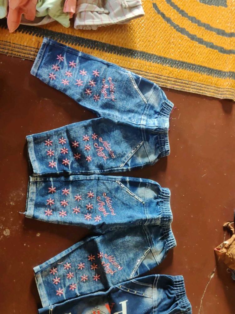 Cute Embroidered Denim Jeans