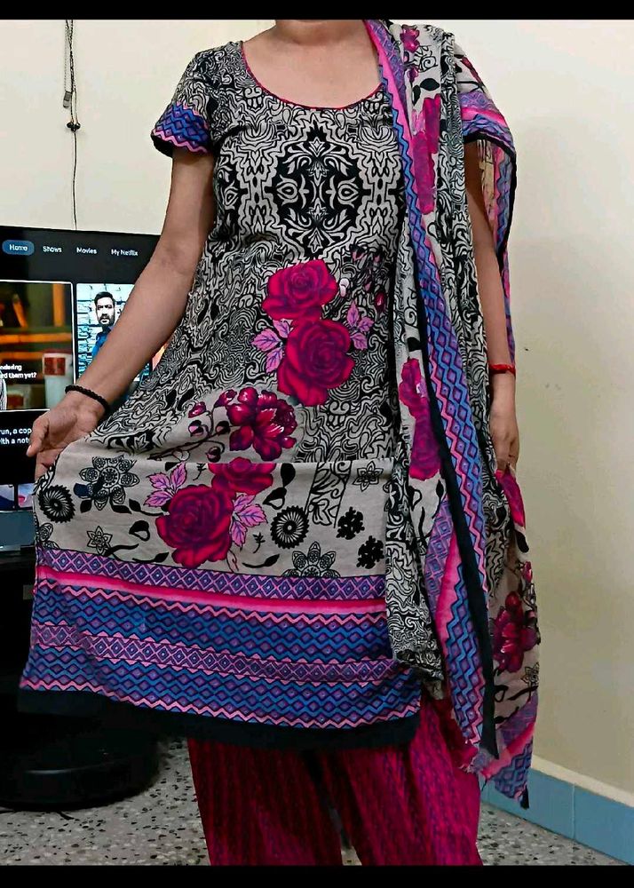 Cotton Kurta Set With Duppata