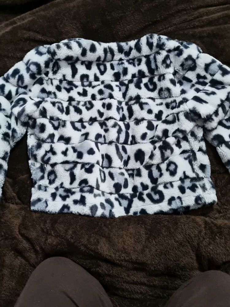 Animal Print Faux Fur Jacket