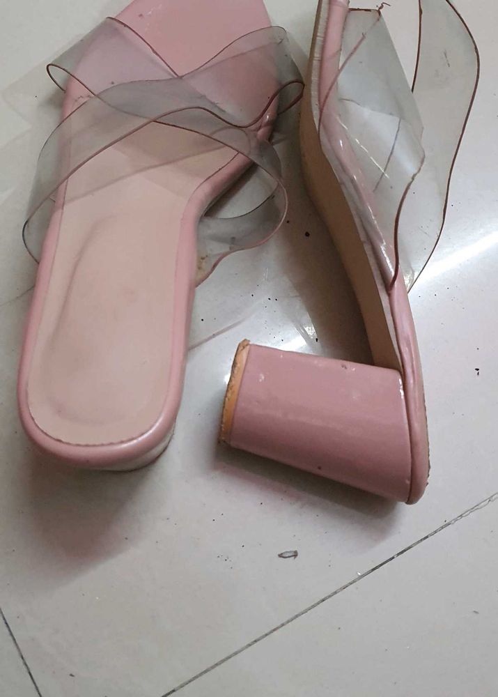 Transparent  Belt Block Heeks