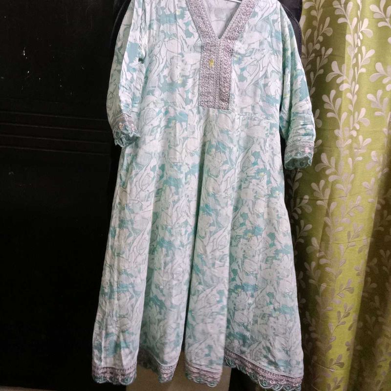 Floral Print Anarkali Kurta