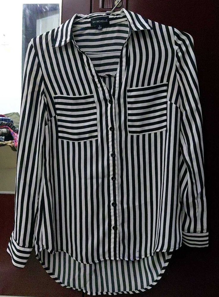 My Michelle button down Black &amp; White Shirt