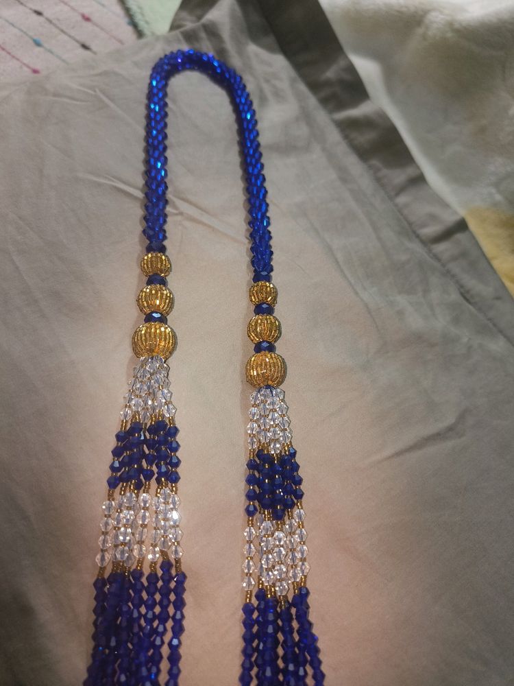 Blue Stylish Beads Stone Necklace For Casual Wear Or Sarees Nil