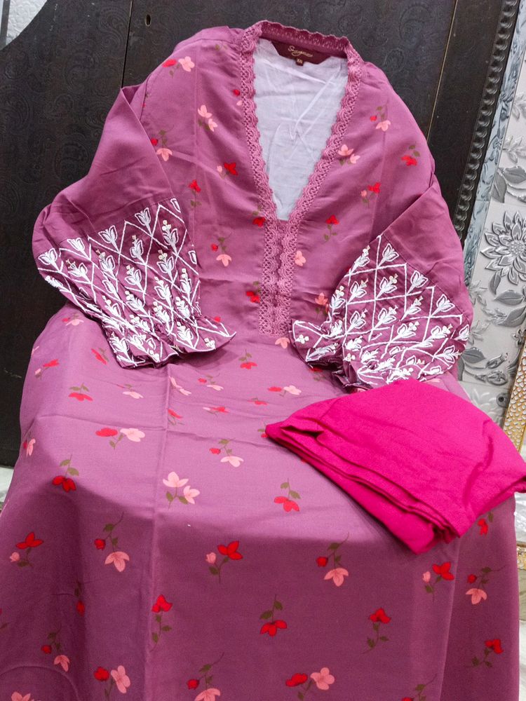 Pakistani Pure Cotton Fabric Heavy Work Embroidery