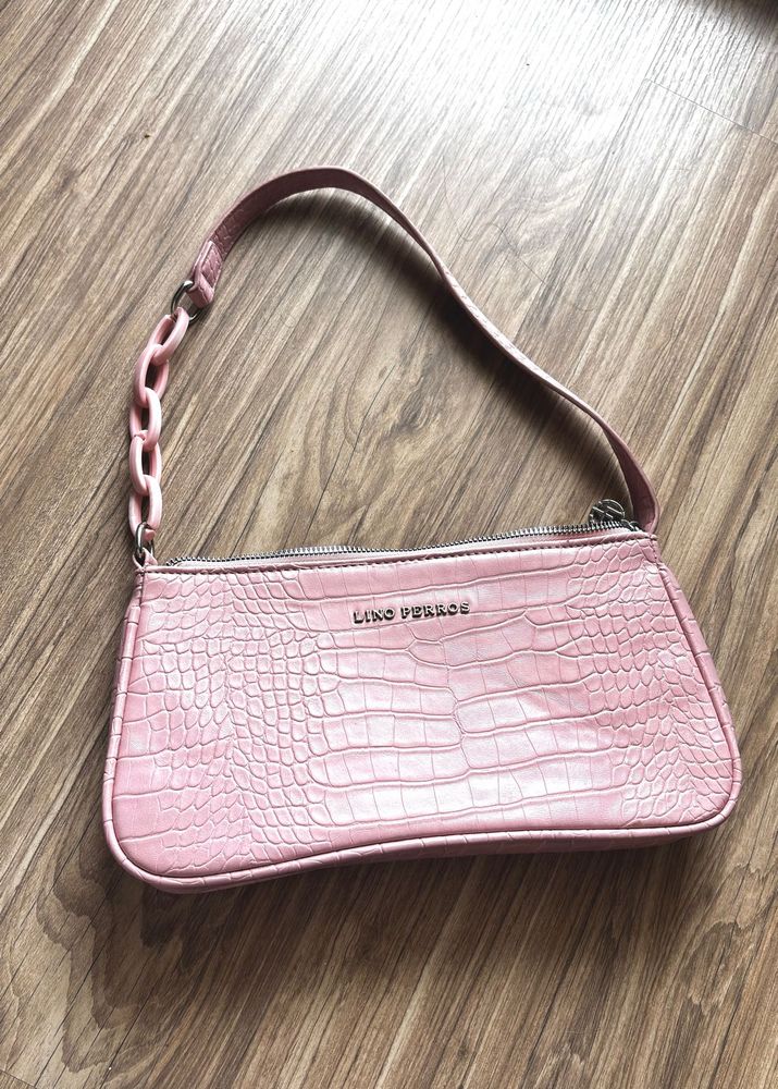 Pink Structured Shoulder Bag