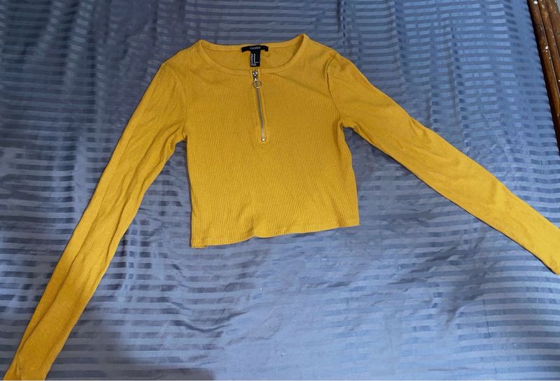 Forever 21 Mustard Crop Top