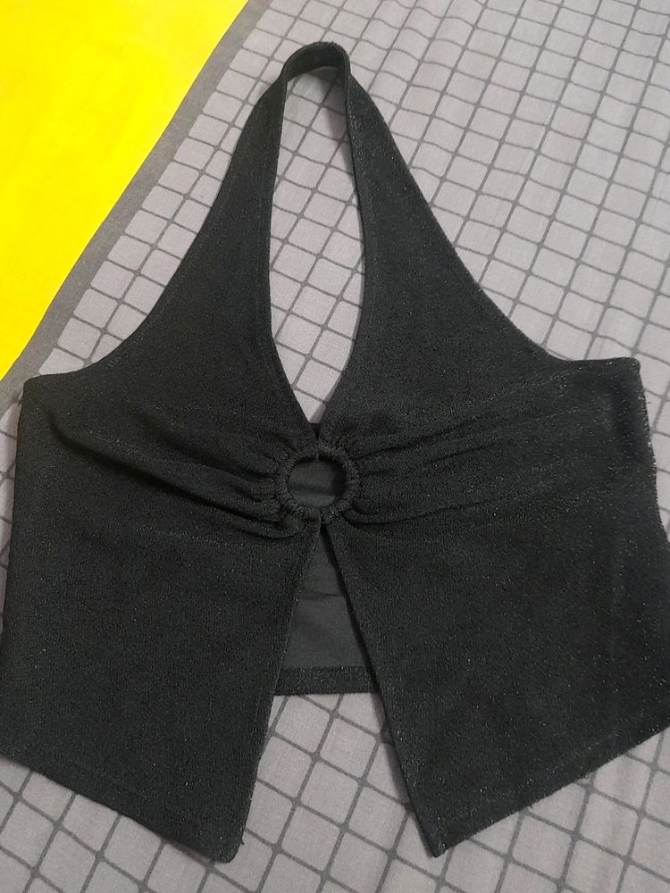 Black Halter neck Top