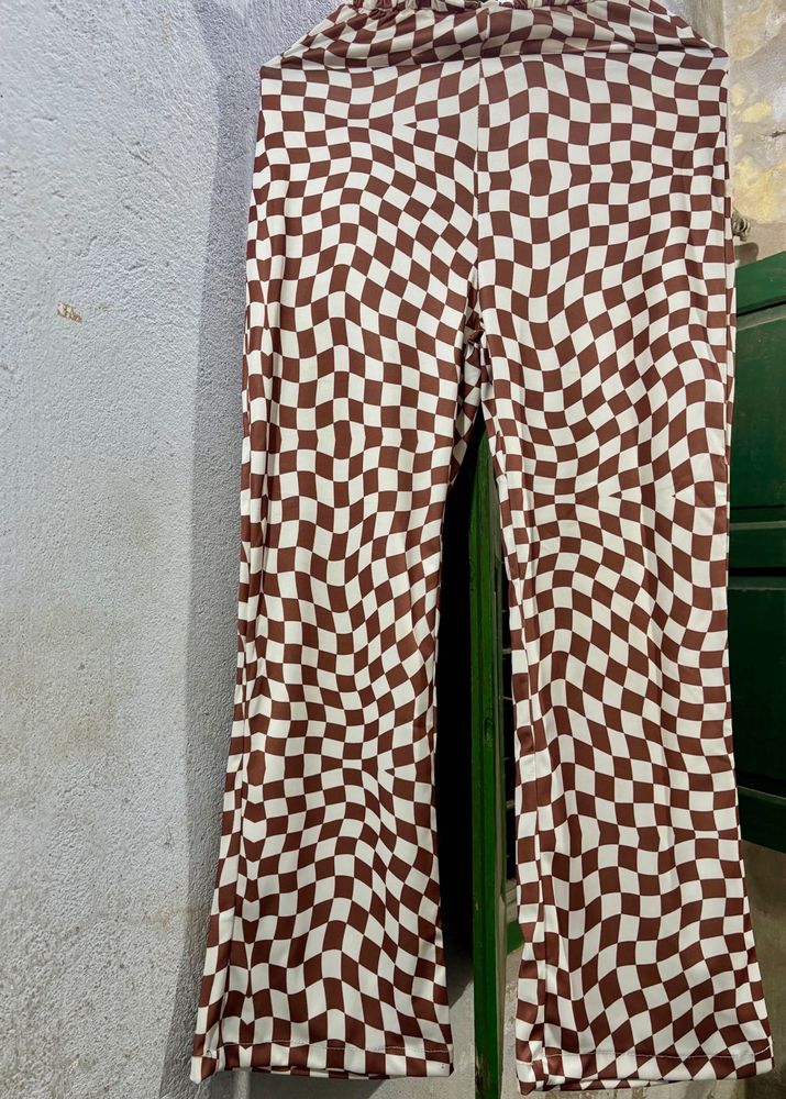 Geometric Checked Straight Trouser